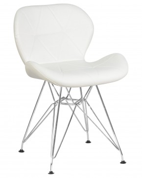 Стул обеденный DOBRIN BUTTERFLY CHROME, ножки хром, цвет белый в Красноуральске - krasnouralsk.ok-mebel.com | фото