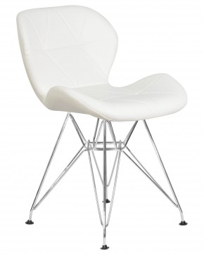 Стул обеденный DOBRIN BUTTERFLY CHROME, ножки хром, цвет белый в Красноуральске - krasnouralsk.ok-mebel.com | фото 2
