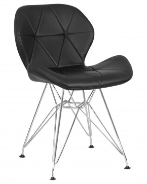 Стул обеденный DOBRIN BUTTERFLY CHROME, ножки хром, цвет чёрный в Красноуральске - krasnouralsk.ok-mebel.com | фото