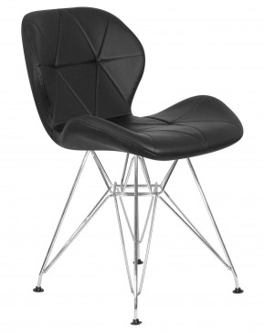 Стул обеденный DOBRIN BUTTERFLY CHROME, ножки хром, цвет чёрный в Красноуральске - krasnouralsk.ok-mebel.com | фото 2