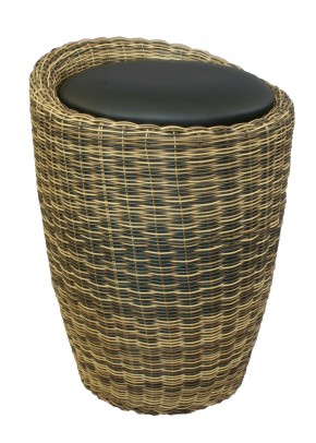 Табурет с местом для хранения LM-1100Rattan, чёрный в Красноуральске - krasnouralsk.ok-mebel.com | фото