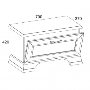 Тумба для обуви 1D TIFFANY, цвет вудлайн кремовый в Красноуральске - krasnouralsk.ok-mebel.com | фото 2