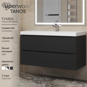 Тумба под раковину Uperwood Tanos 100 см, подвесная, черная матовая в Красноуральске - krasnouralsk.ok-mebel.com | фото 3