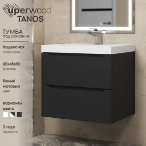 Тумба под раковину Uperwood Tanos 60 см, подвесная, черная матовая в Красноуральске - krasnouralsk.ok-mebel.com | фото 3