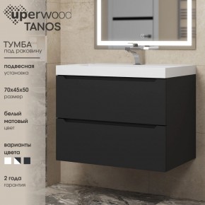 Тумба под раковину Uperwood Tanos 70 см, подвесная, черная матовая в Красноуральске - krasnouralsk.ok-mebel.com | фото 3