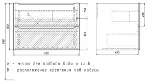 Тумба под раковину Uperwood Tanos 70 см, подвесная, черная матовая в Красноуральске - krasnouralsk.ok-mebel.com | фото 7