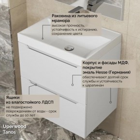 Тумба с раковиной Uperwood Tanos 50 см, подвесная, белая матовая в Красноуральске - krasnouralsk.ok-mebel.com | фото 6