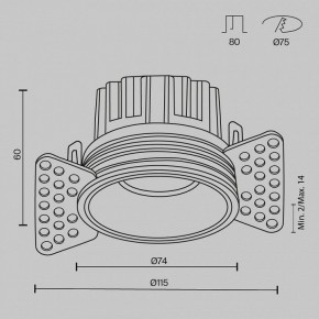 Встраиваемый светильник Maytoni Round DL058-12W2.7K-TRS-B в Красноуральске - krasnouralsk.ok-mebel.com | фото 8